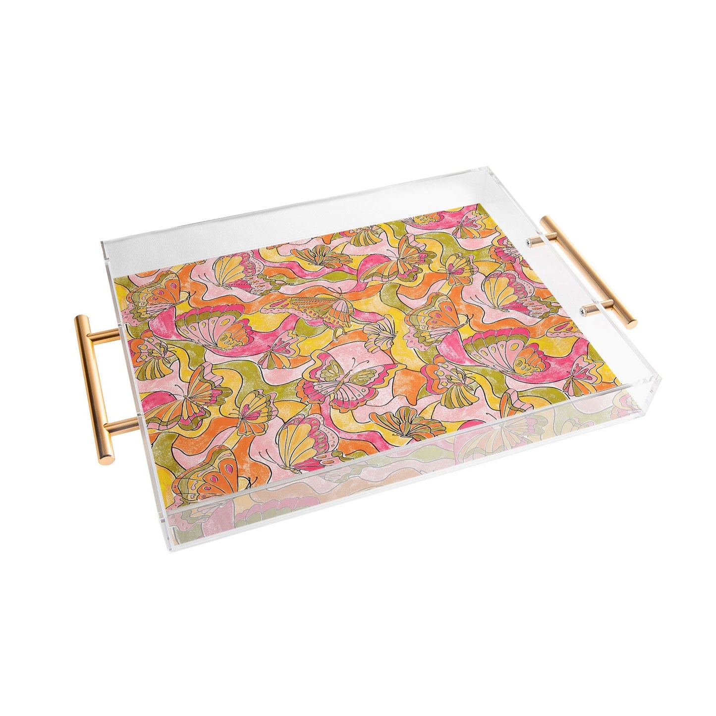 Jacqueline Maldonado Butterflies A Go Go Acrylic Tray