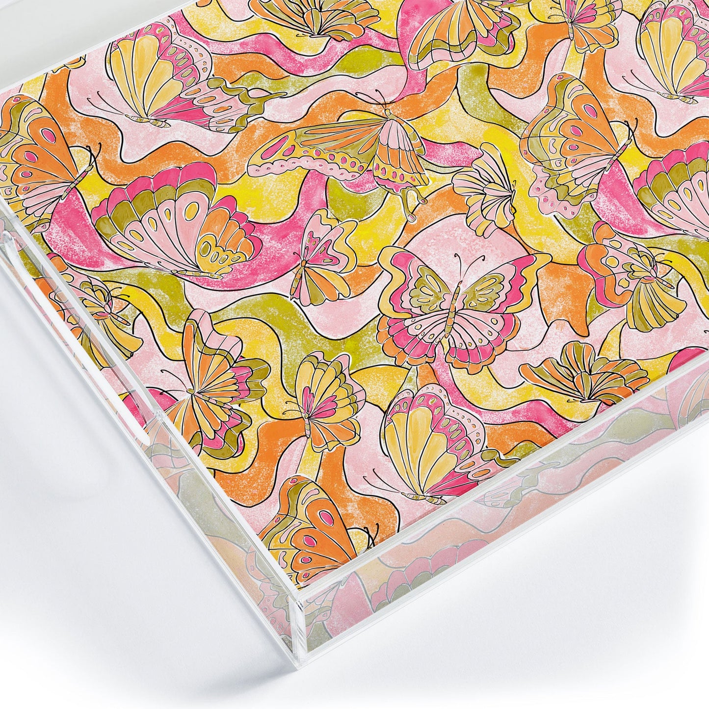 Jacqueline Maldonado Butterflies A Go Go Acrylic Tray