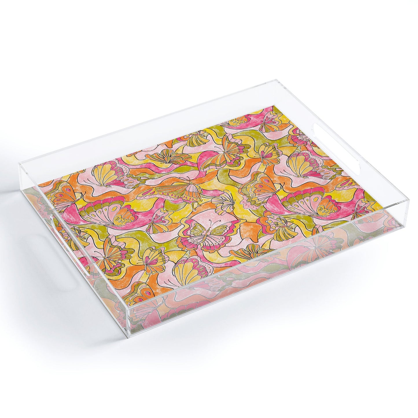 Jacqueline Maldonado Butterflies A Go Go Acrylic Tray