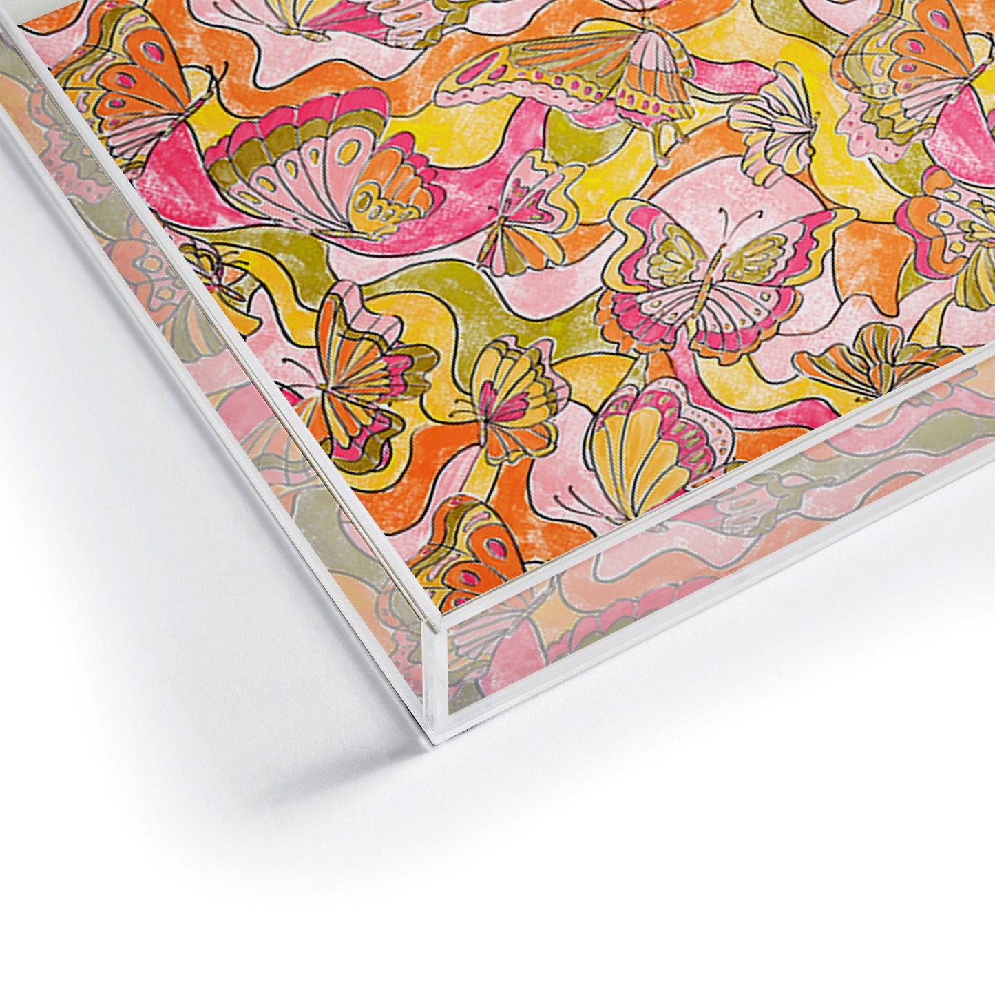 Jacqueline Maldonado Butterflies A Go Go Acrylic Tray