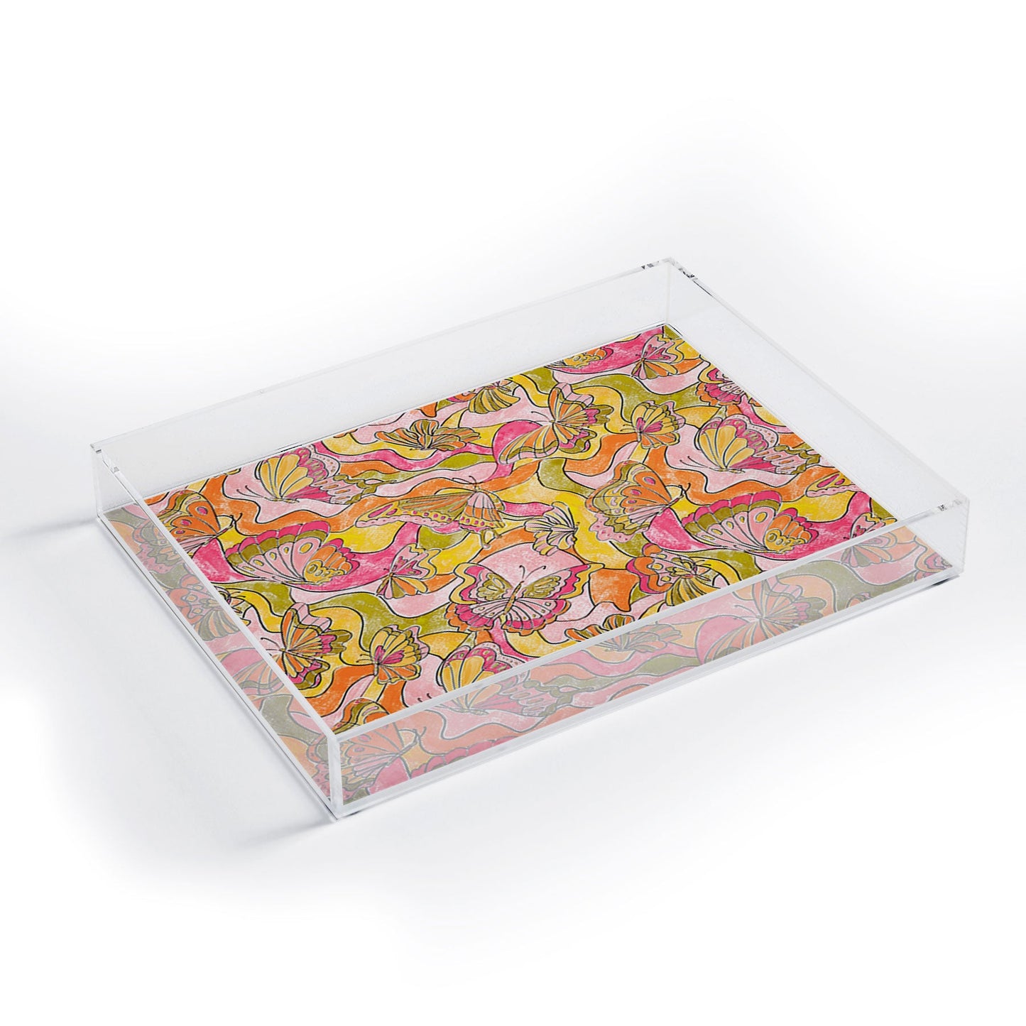 Jacqueline Maldonado Butterflies A Go Go Acrylic Tray