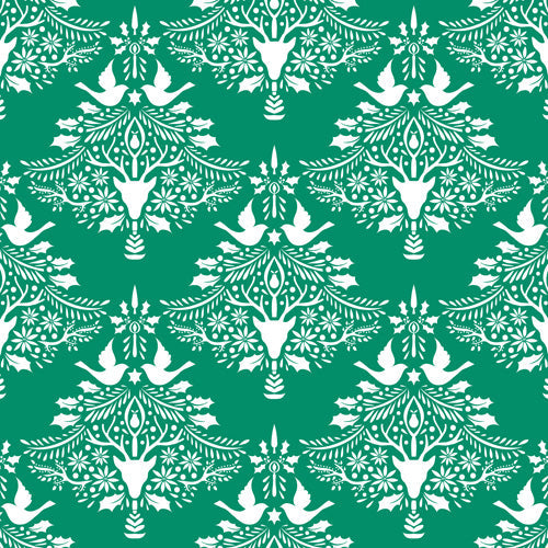 Jacqueline Maldonado Christmas Paper Cutting Green Shower Curtain