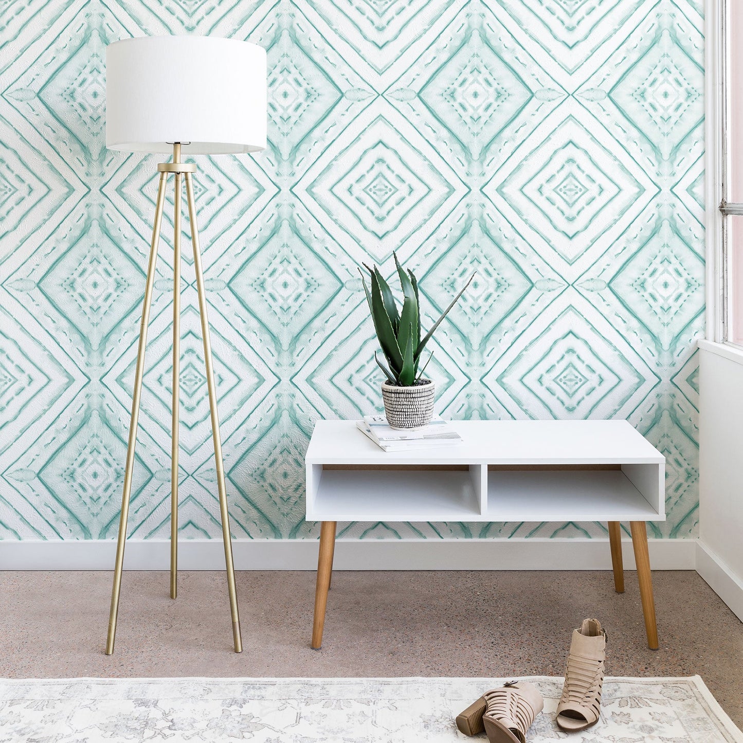Jacqueline Maldonado Dye Dash Diamond light green Wallpaper