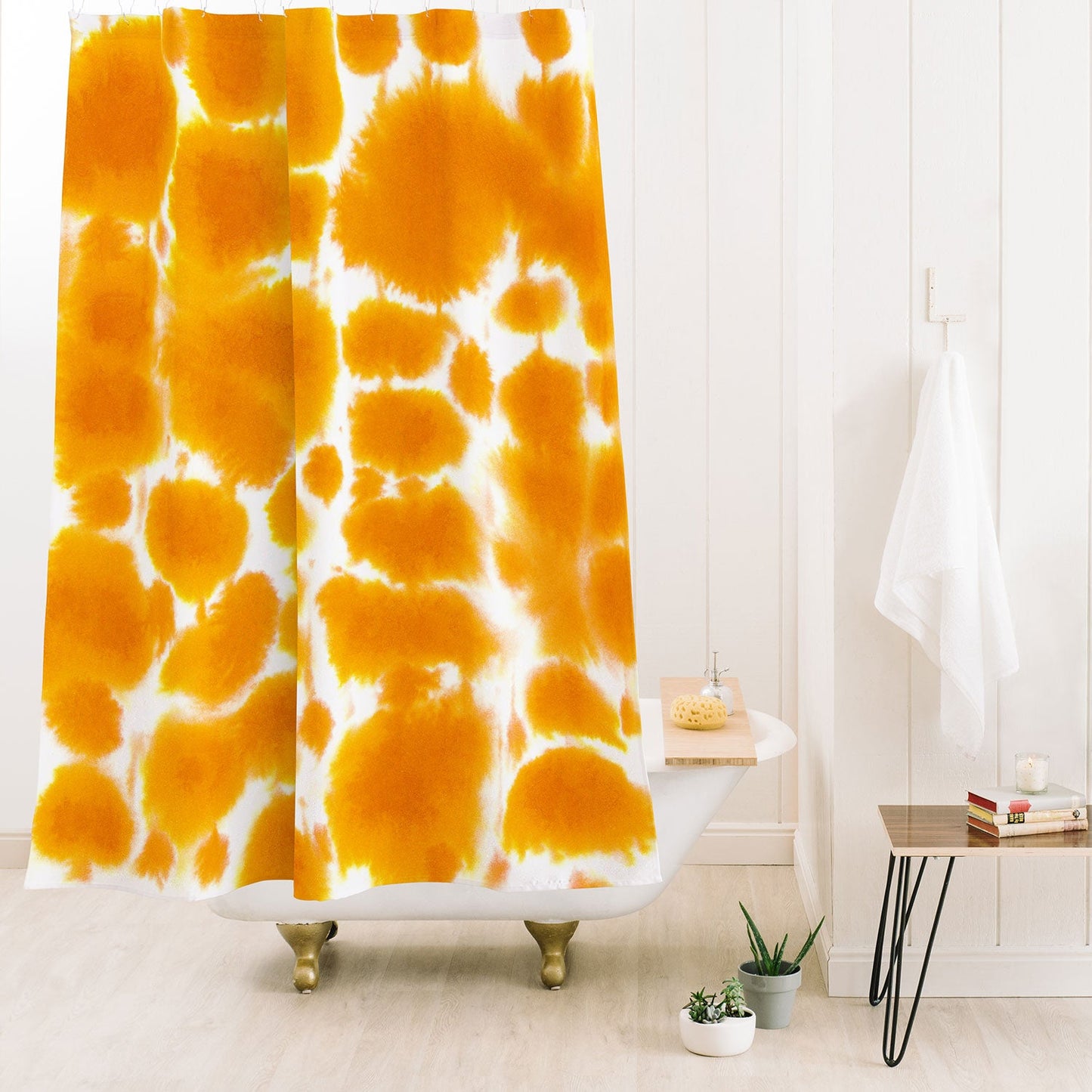 Jacqueline Maldonado Dye Dots Turmeric Shower Curtain