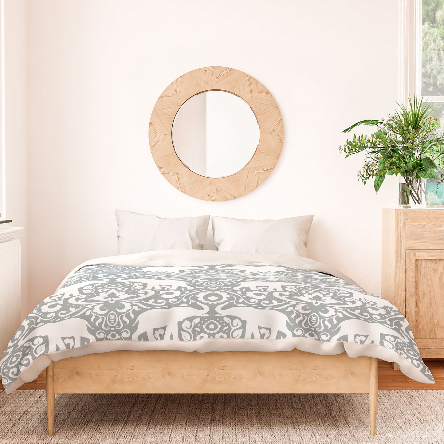 Jacqueline Maldonado Elephant Damask Paloma Duvet Cover