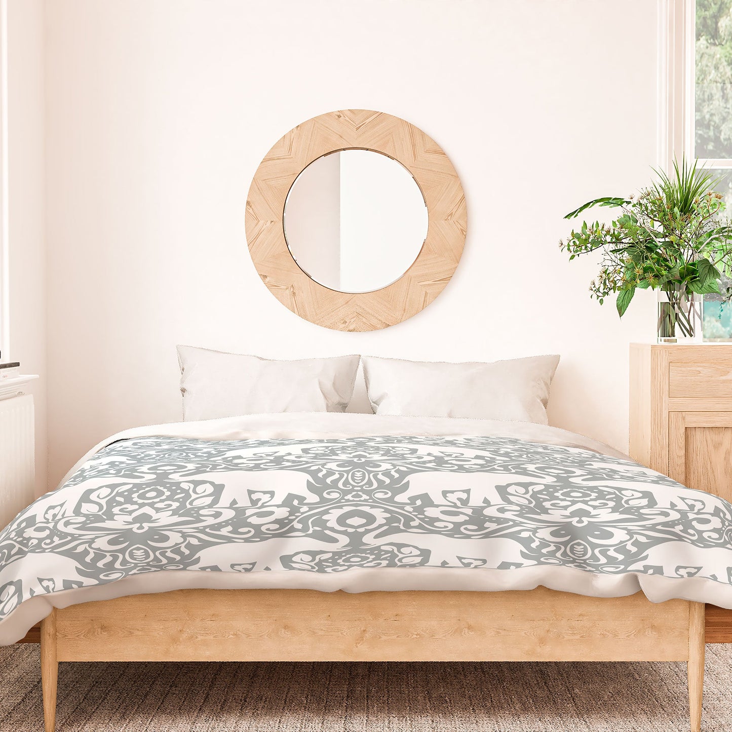 Jacqueline Maldonado Elephant Damask Paloma Duvet Cover