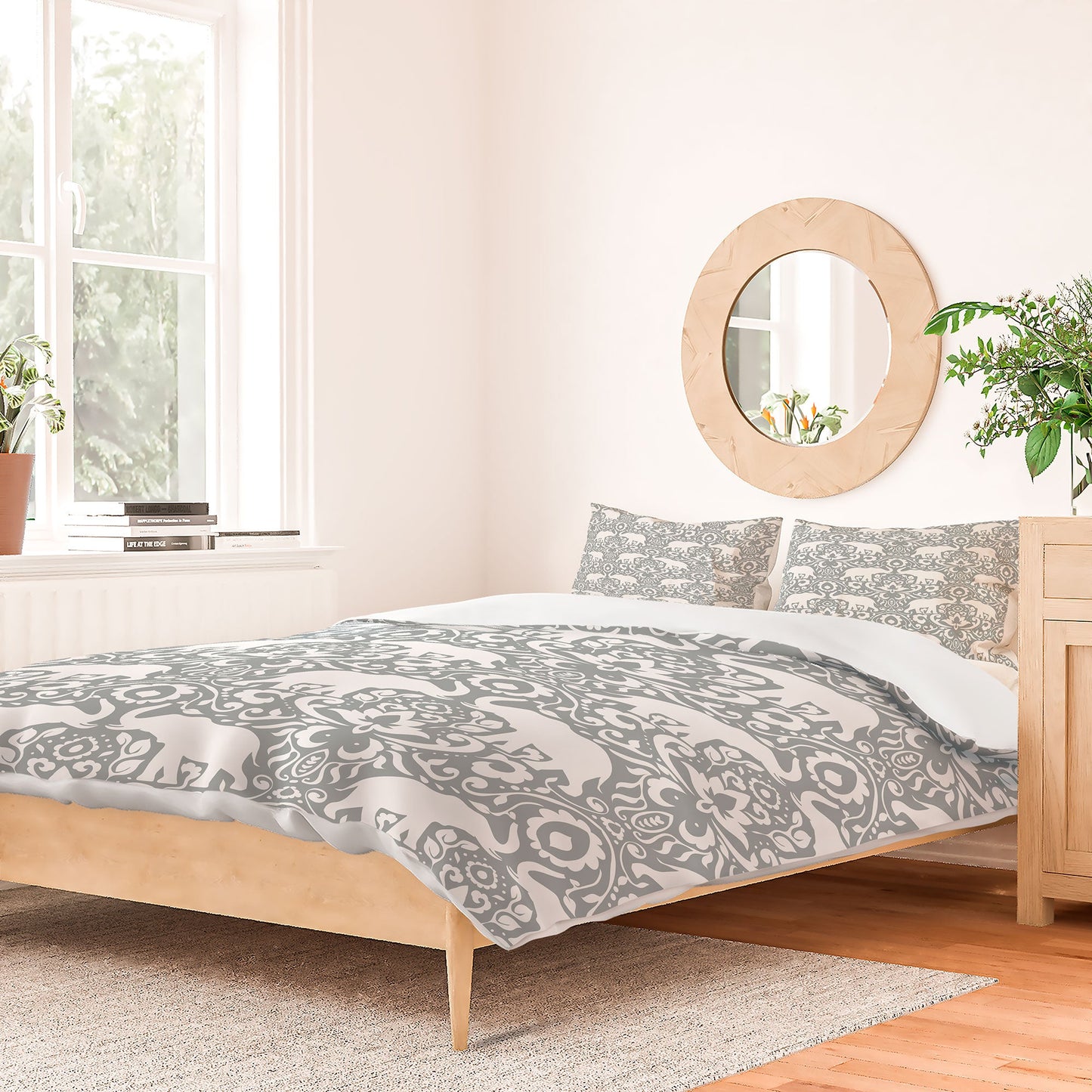 Jacqueline Maldonado Elephant Damask Paloma Duvet Cover