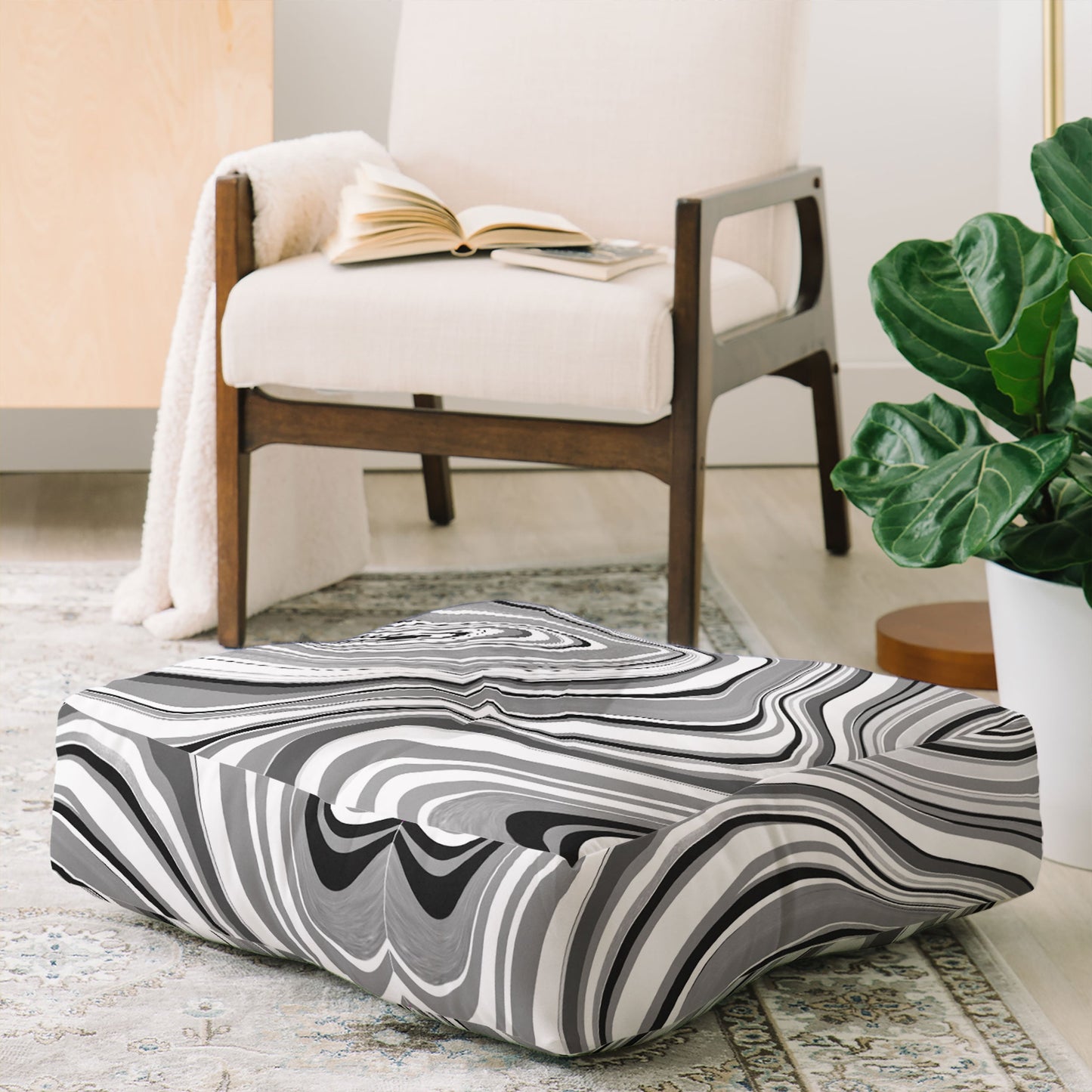 Jacqueline Maldonado Marble Grey Floor Pillow Square