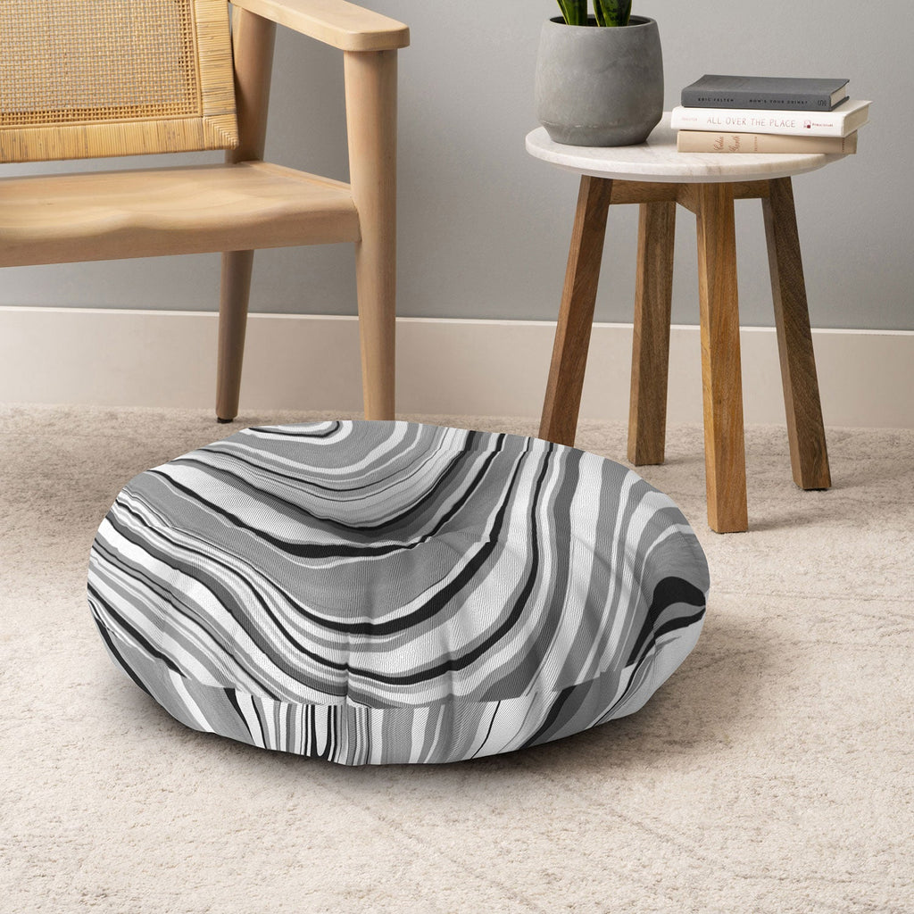 Jacqueline Maldonado Marble Grey Floor Pillow Round