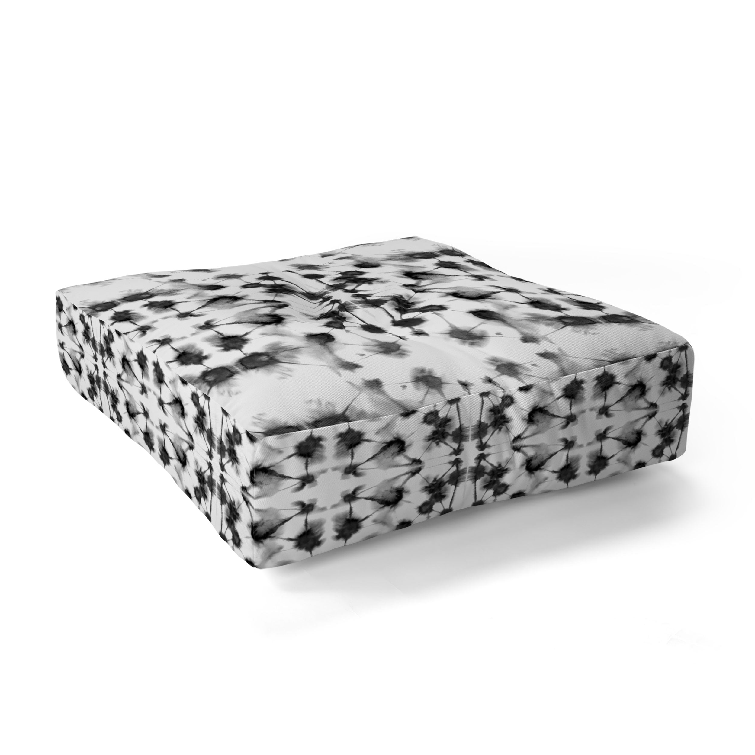 Jacqueline Maldonado Mirror Dye Black and White Floor Pillow Square