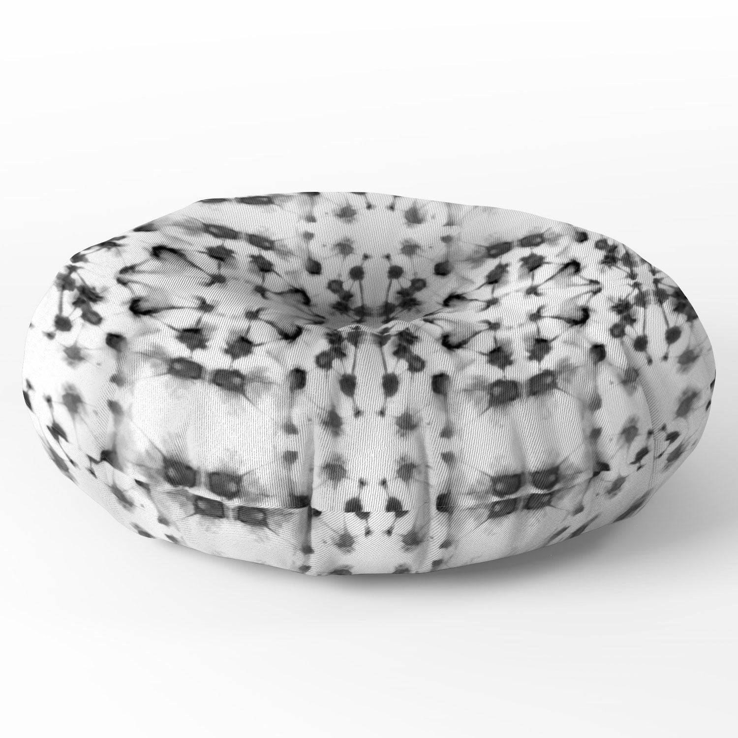 Jacqueline Maldonado Mirror Dye Black and White Floor Pillow Round