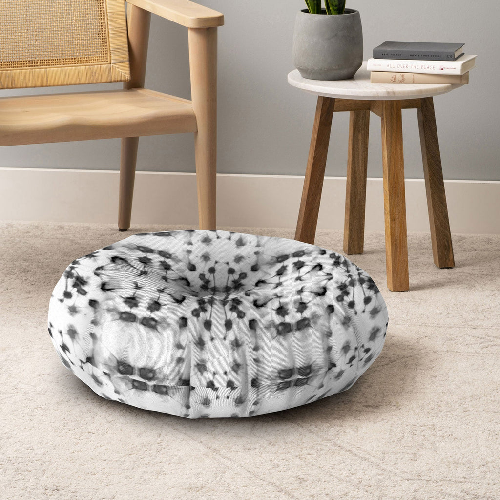 Jacqueline Maldonado Mirror Dye Black and White Floor Pillow Round