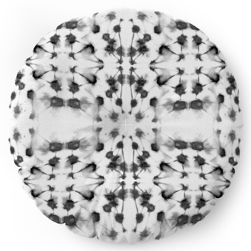 Jacqueline Maldonado Mirror Dye Black and White Floor Pillow Round