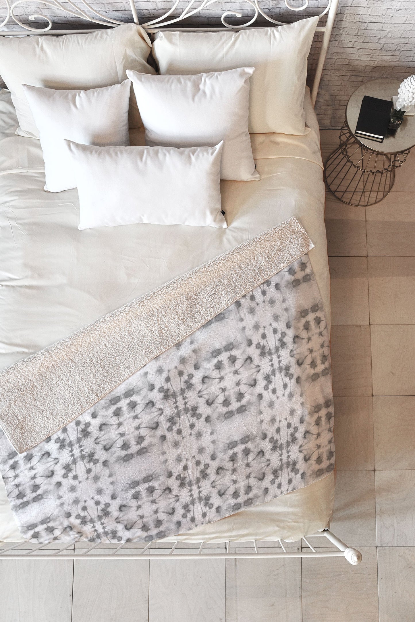 Jacqueline Maldonado Mirror Dye Light Grey Fleece Throw Blanket