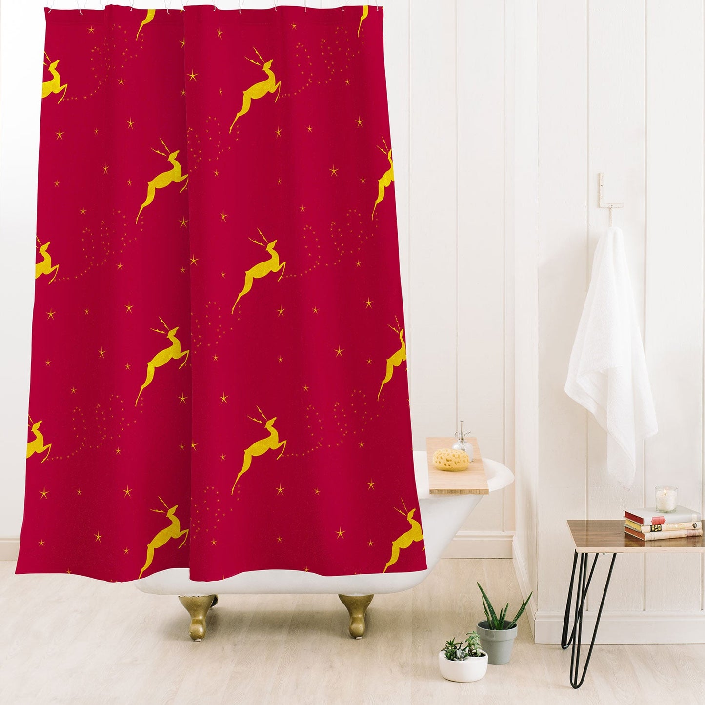 Jacqueline Maldonado Reindeer Stars Shower Curtain