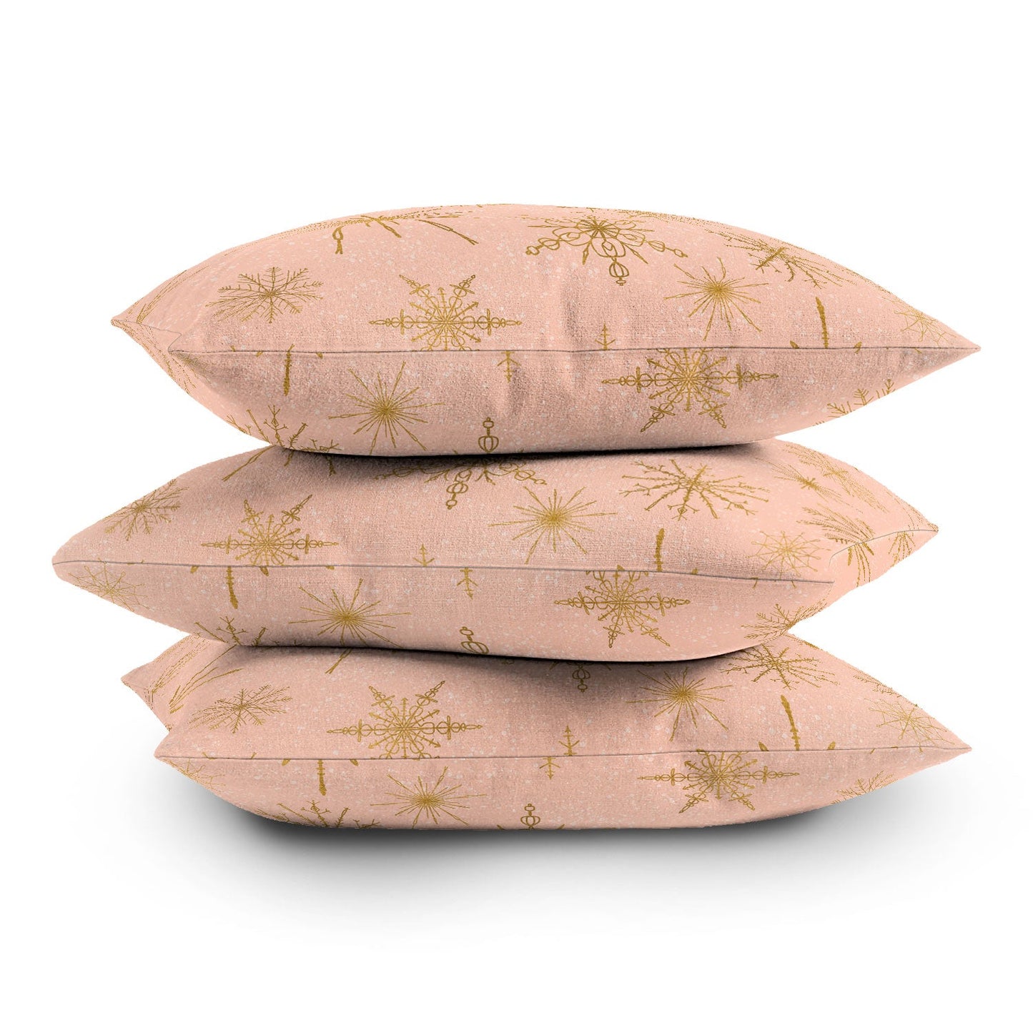 Jacqueline Maldonado Snowflakes Gold Peach Throw Pillow