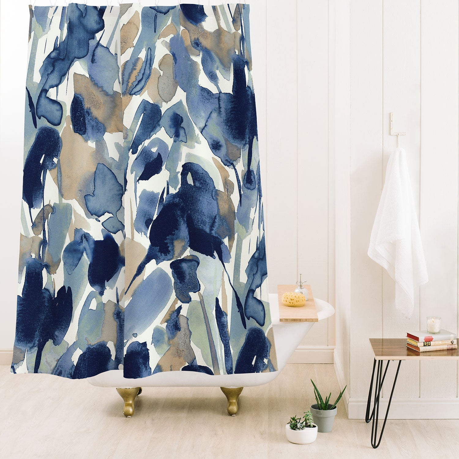 Jacqueline Maldonado Textural Abstract Watercolor Shower Curtain