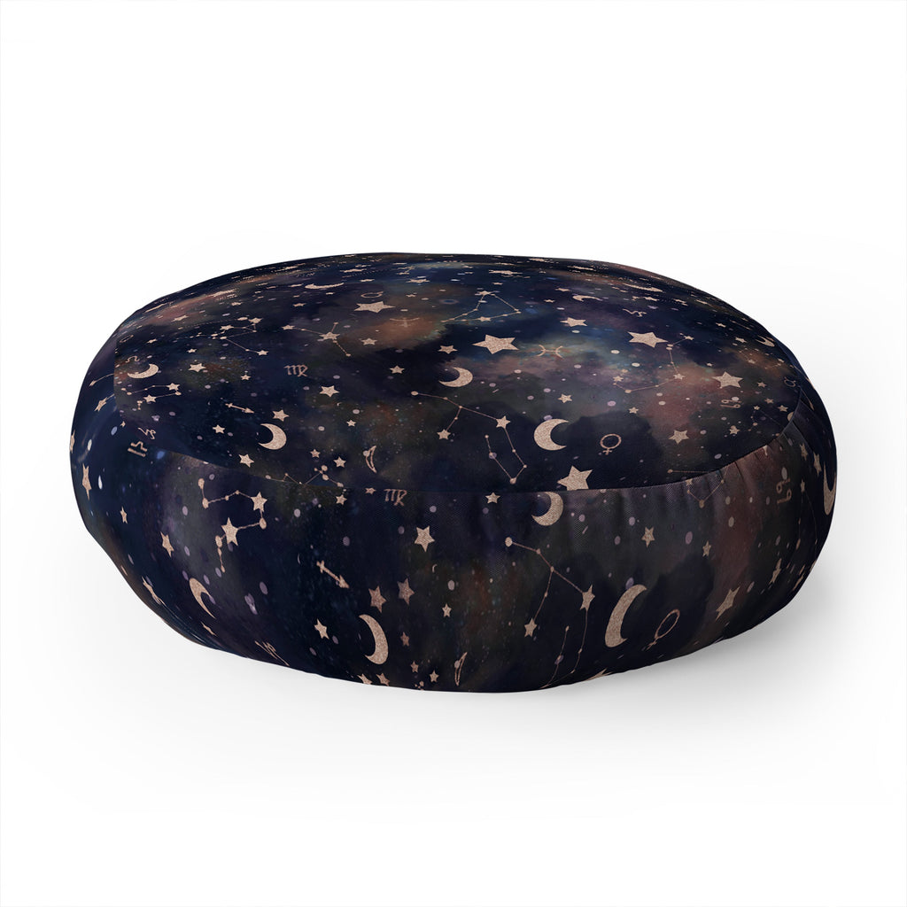 Jacqueline Maldonado Zodiac Rose Gold Floor Pillow Round