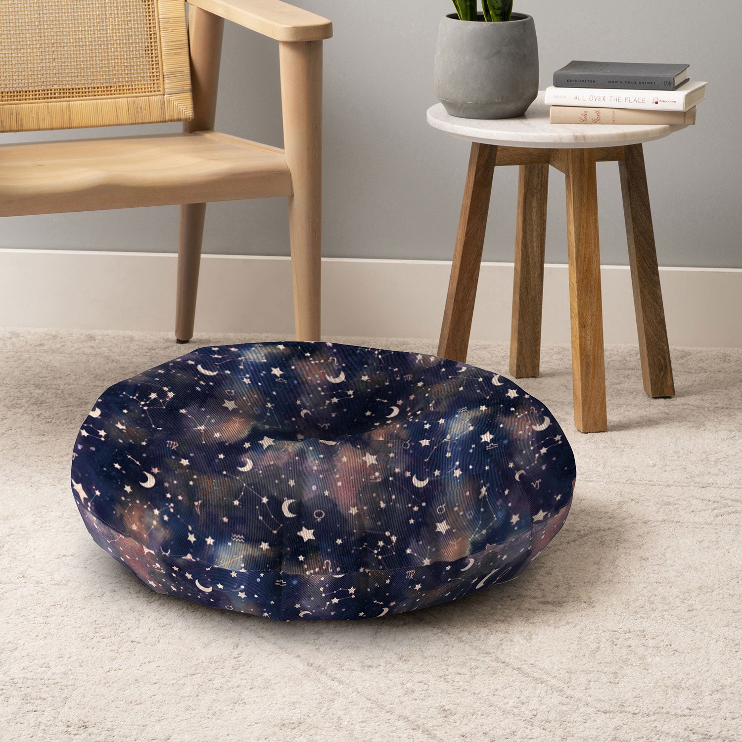 Jacqueline Maldonado Zodiac Rose Gold Floor Pillow Round