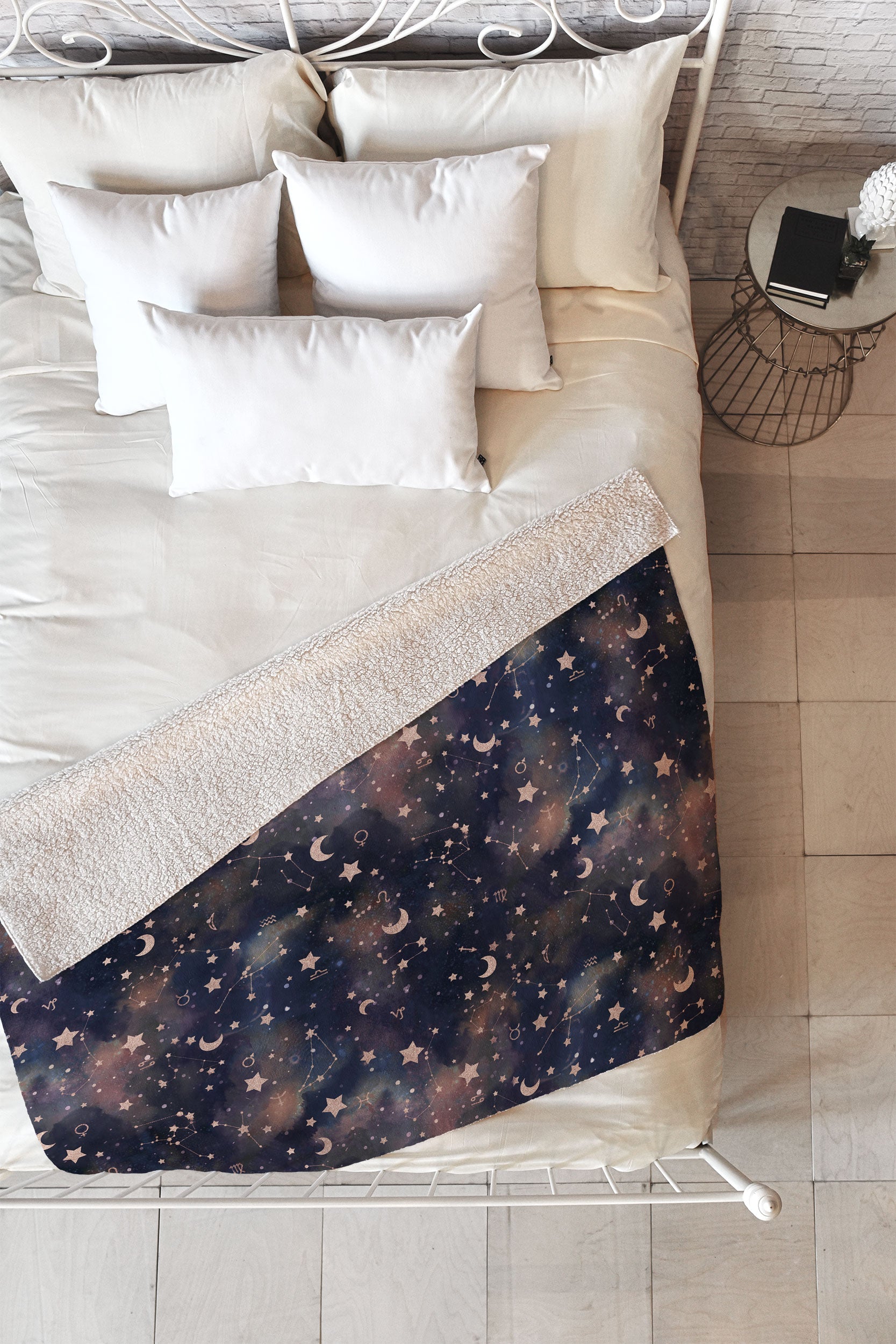 Jacqueline Maldonado Zodiac Rose Gold Fleece Throw Blanket