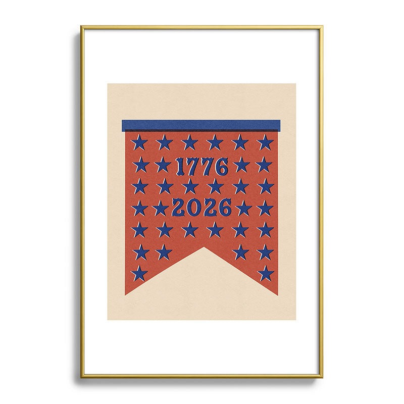 DENY Designs Star Banner Metal Framed Art Print