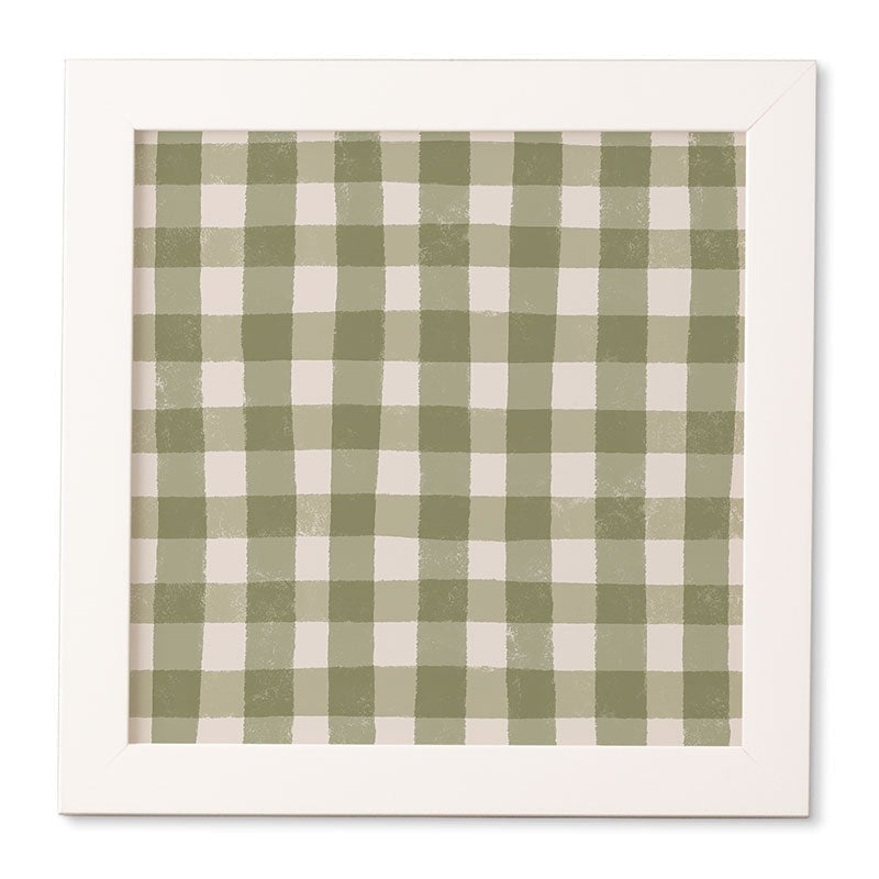 Menina Lisboa Rustic Green Plaid Framed Wall Art