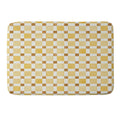 Ninola Design Everyday Artifact Checker Mosaic Tiles Geometry Yellow Memory Foam Bath Mat