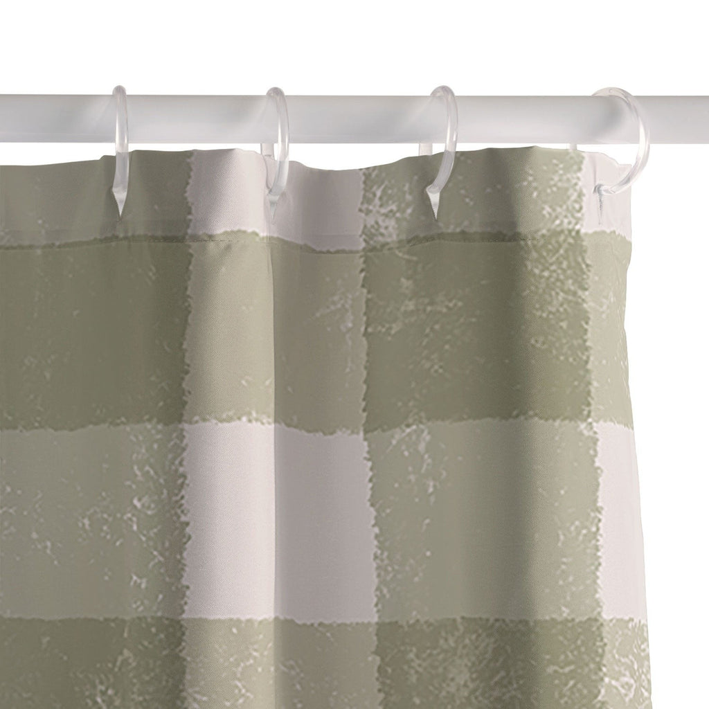 Menina Lisboa Rustic Green Plaid Shower Curtain