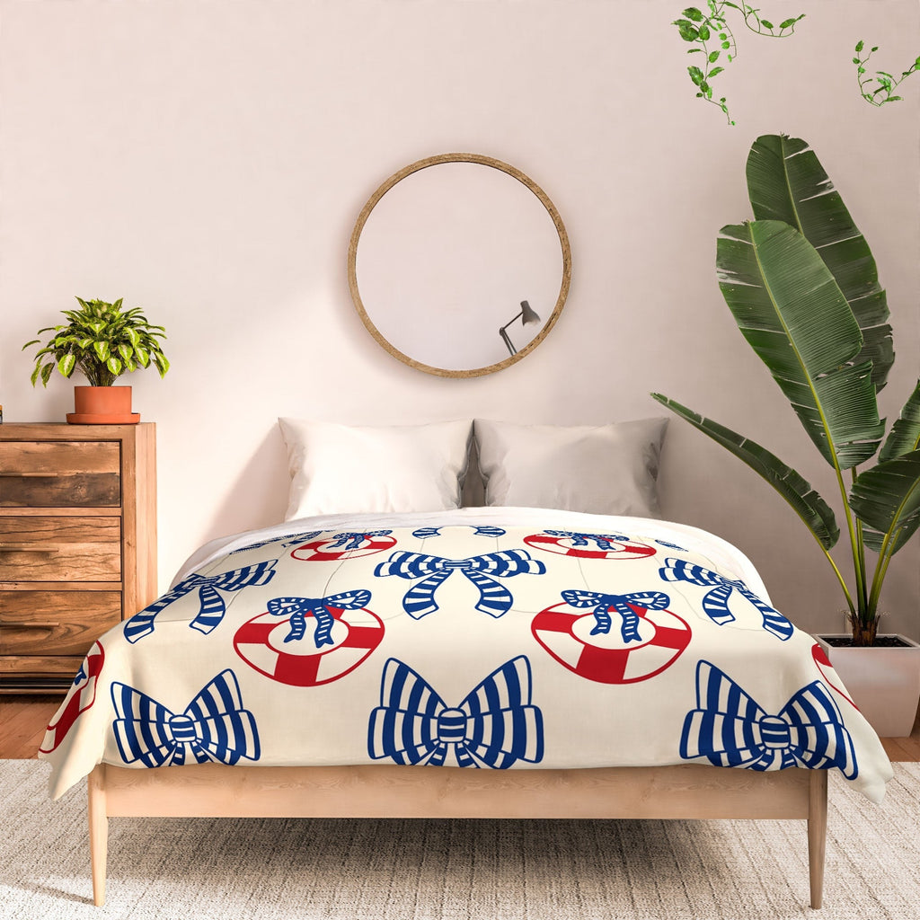Design by Spark Nautical Christmas Bows Comforter