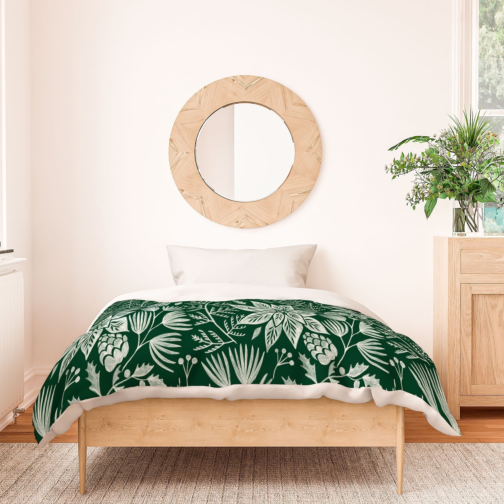 Pimlada Phuapradit Christmas Poinsettia Duvet Cover
