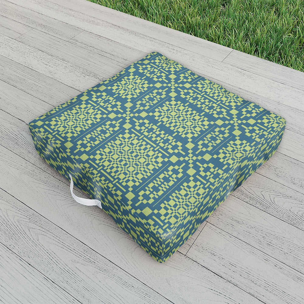 Marta Barragan Camarasa Nostalgic Grid Design Outdoor Floor Cushion