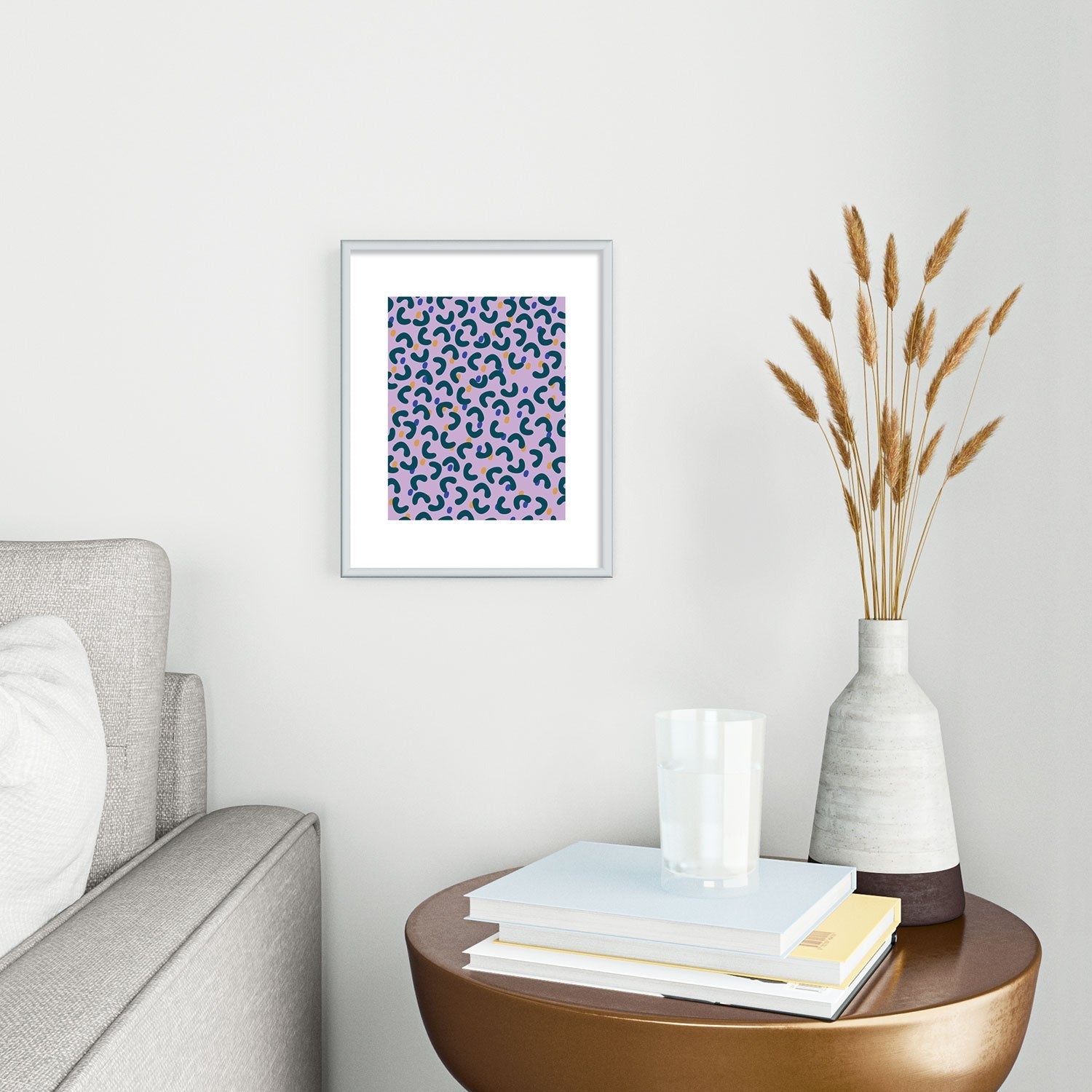 Camilla Foss Pebbles Mix Metal Framed Art Print