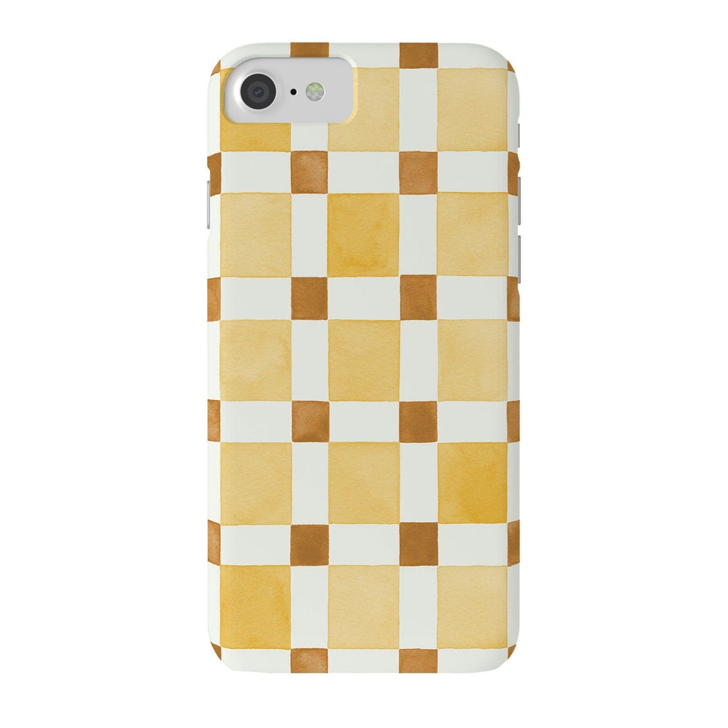 Ninola Design Everyday Artifact Checker Mosaic Tiles Geometry Yellow Phone Case