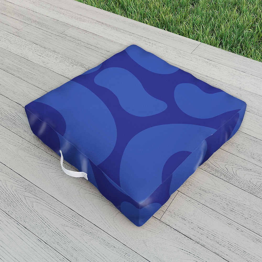 Camilla Foss Blue Pebble Outdoor Floor Cushion