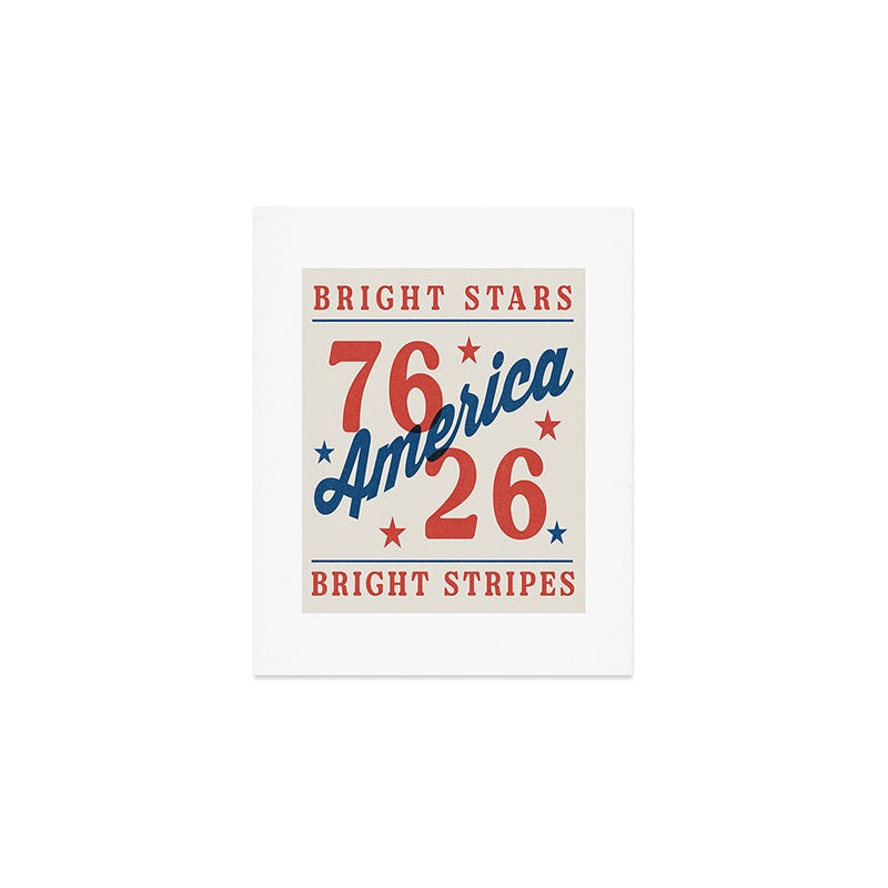 DENY Designs Bright Stars Bright Stripes Art Print