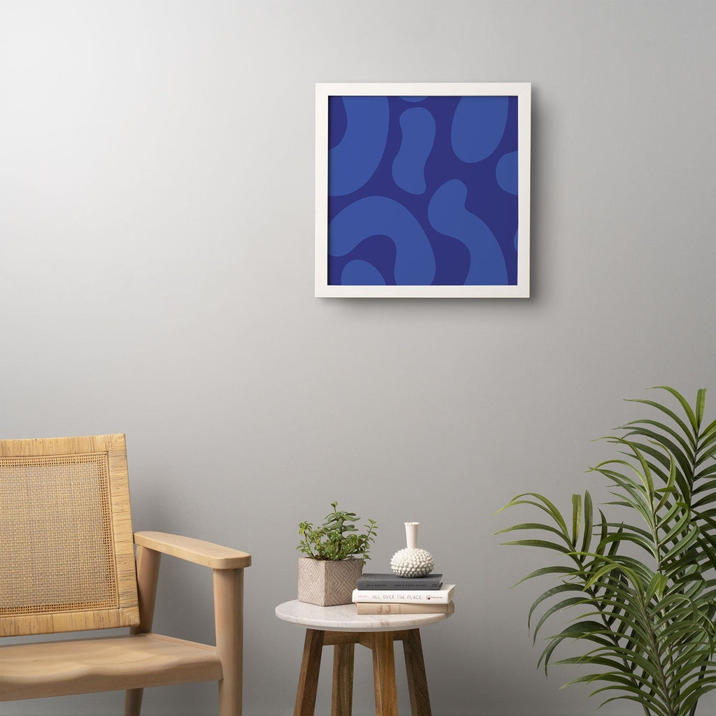Camilla Foss Blue Pebble Framed Wall Art