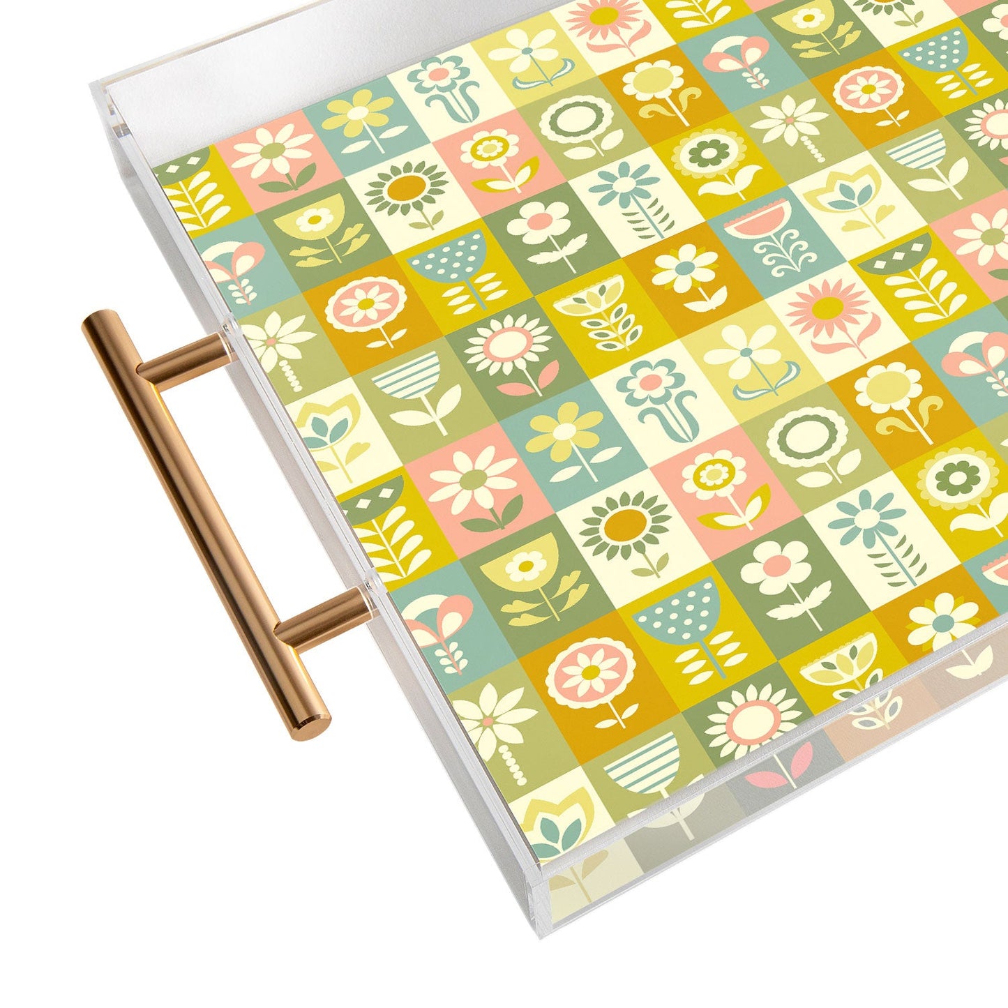 Jenean Morrison 50s Flower Grid Acrylic Tray