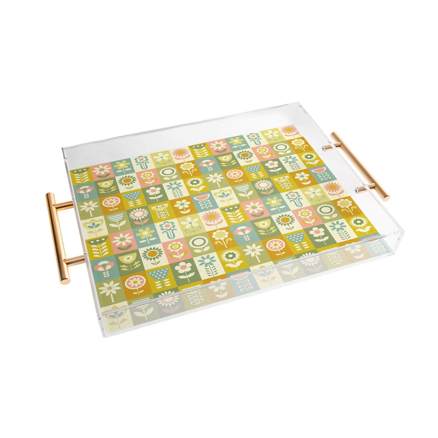 Jenean Morrison 50s Flower Grid Acrylic Tray