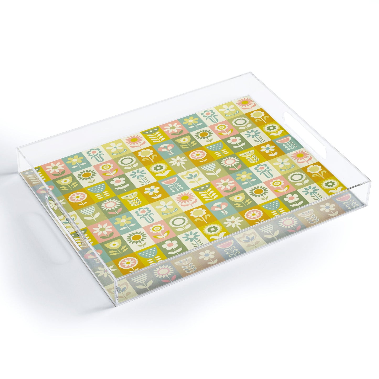 Jenean Morrison 50s Flower Grid Acrylic Tray