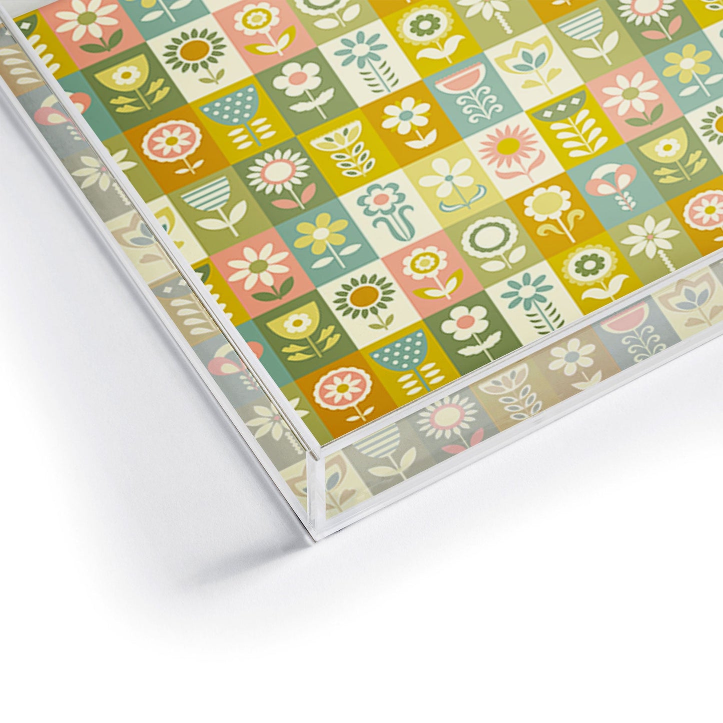 Jenean Morrison 50s Flower Grid Acrylic Tray