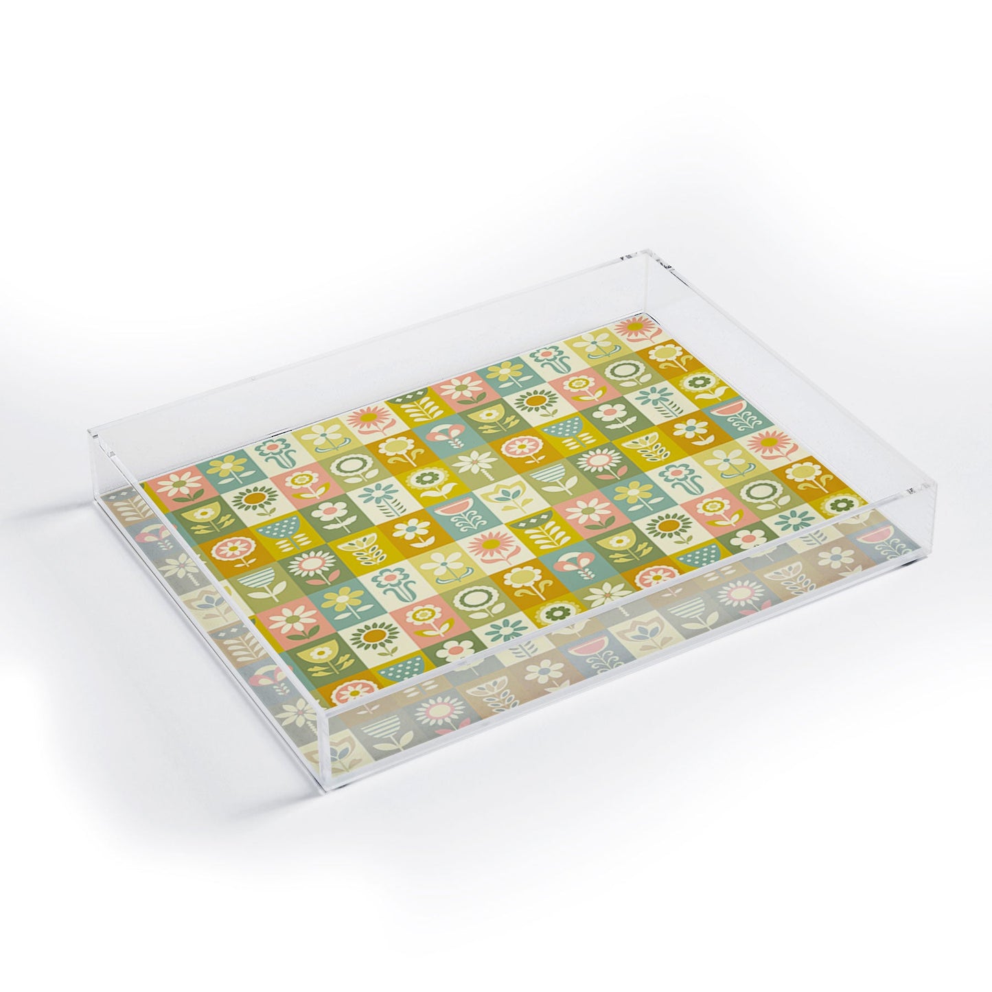 Jenean Morrison 50s Flower Grid Acrylic Tray