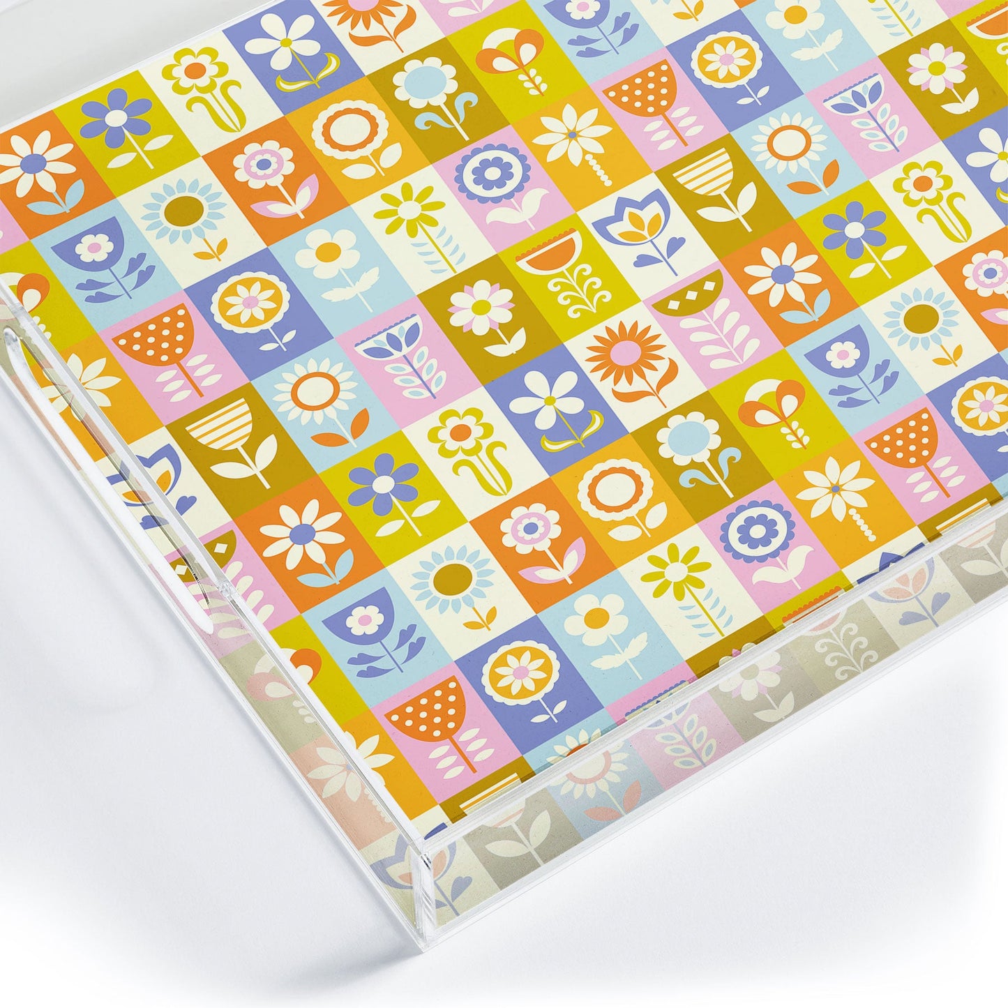 Jenean Morrison 60s Flower Grid Acrylic Tray