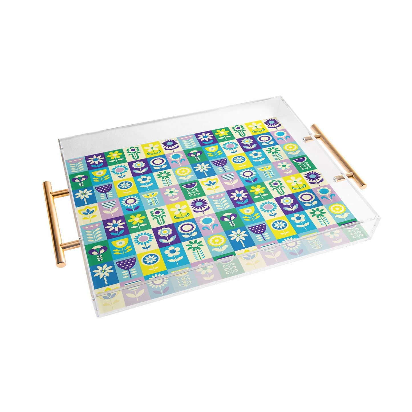 Jenean Morrison 90s Flower Grid Acrylic Tray