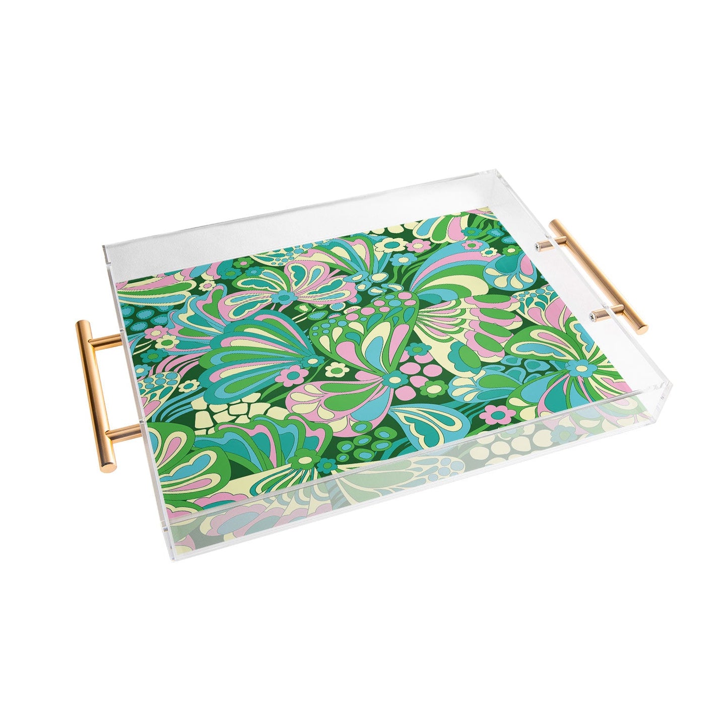 Jenean Morrison Abstract Butterfly Acrylic Tray