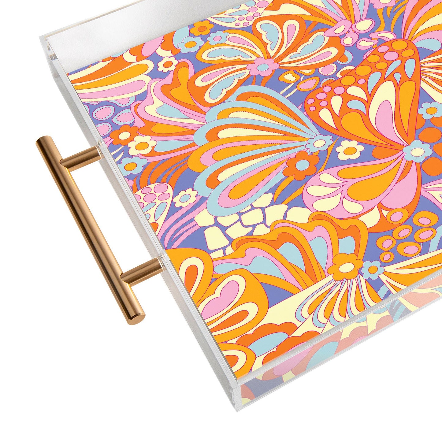 Jenean Morrison Abstract Butterfly Lilac Acrylic Tray