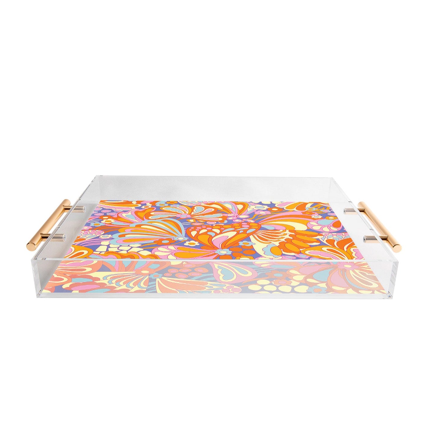 Jenean Morrison Abstract Butterfly Lilac Acrylic Tray