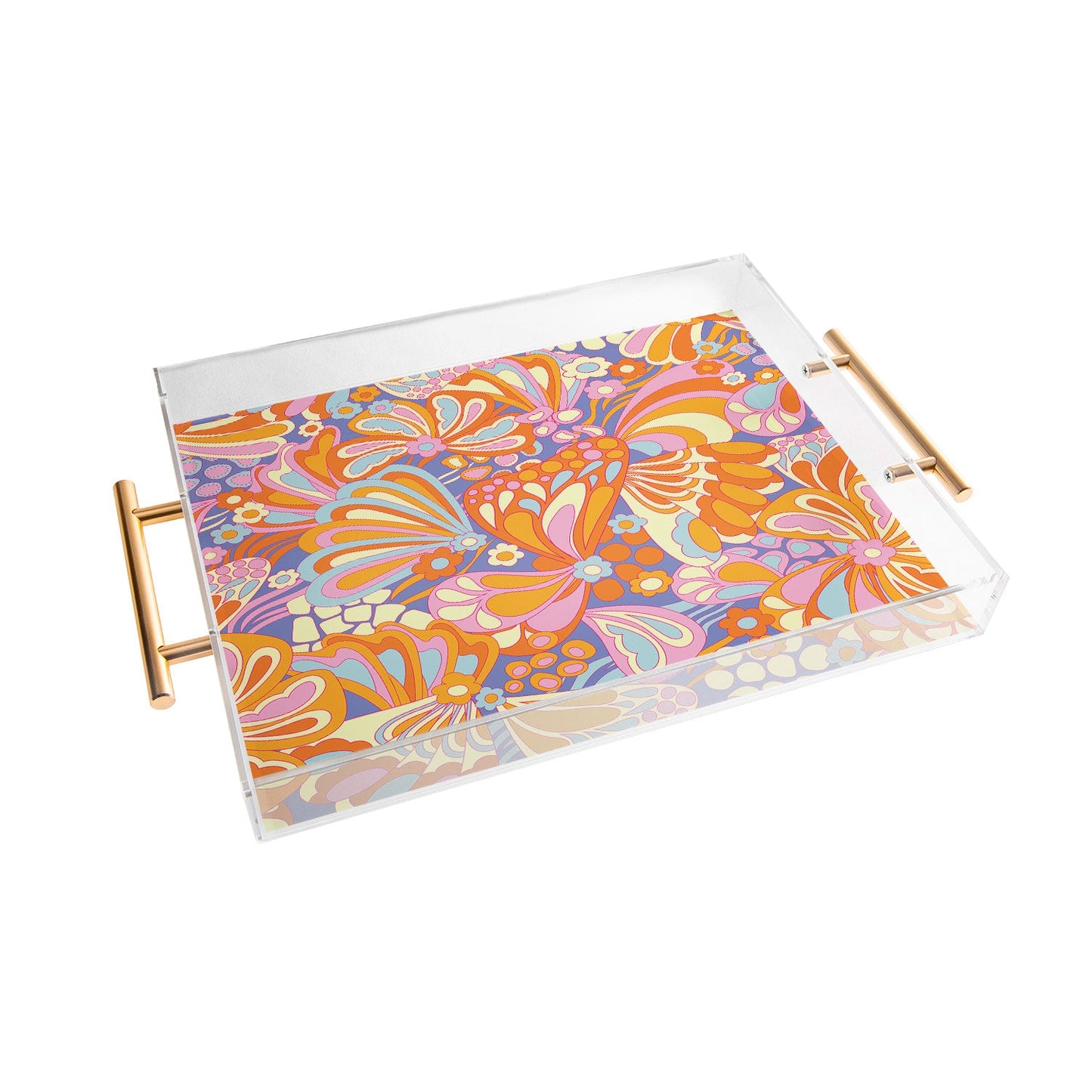 Jenean Morrison Abstract Butterfly Lilac Acrylic Tray