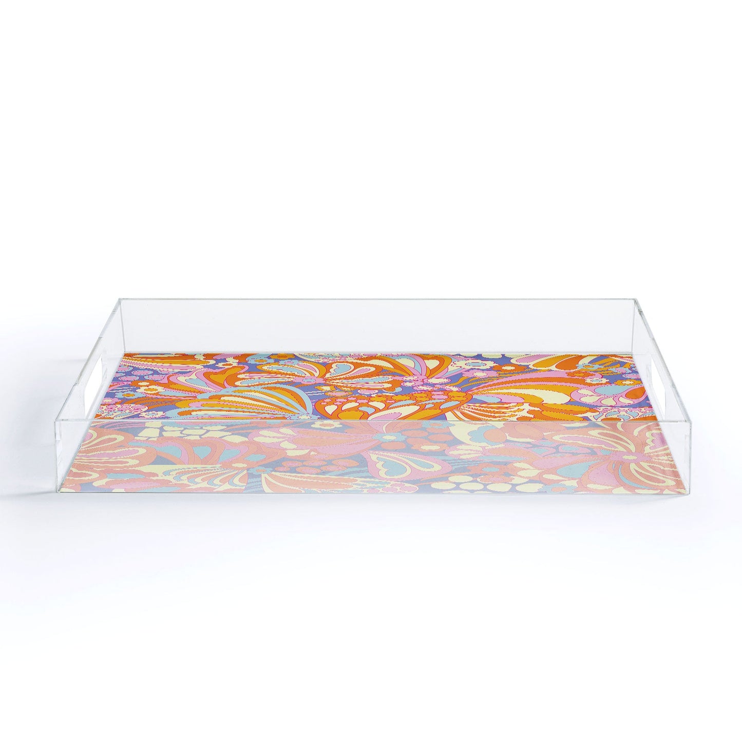 Jenean Morrison Abstract Butterfly Lilac Acrylic Tray