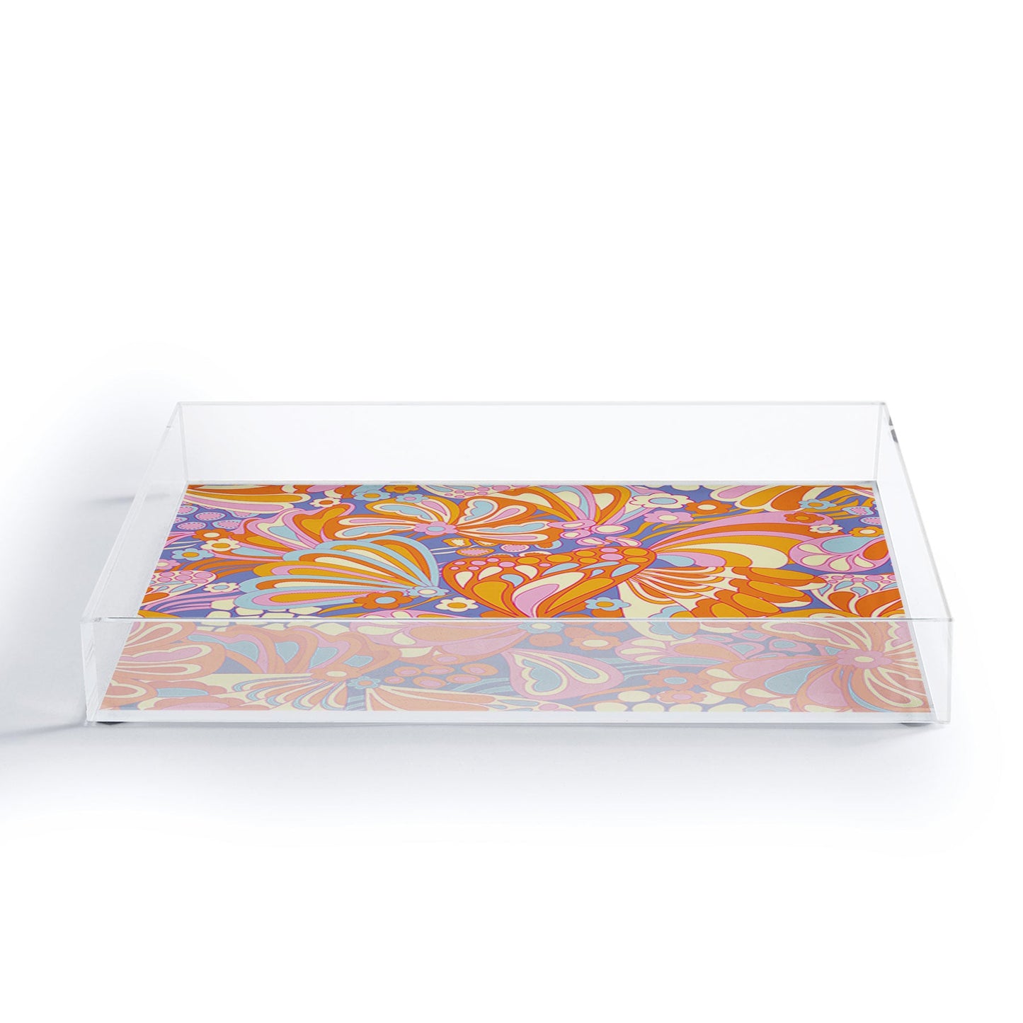 Jenean Morrison Abstract Butterfly Lilac Acrylic Tray