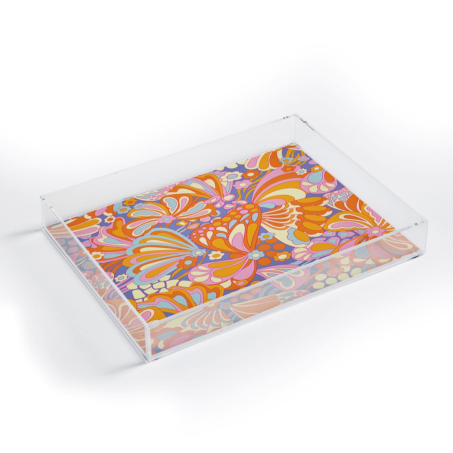 Jenean Morrison Abstract Butterfly Lilac Acrylic Tray